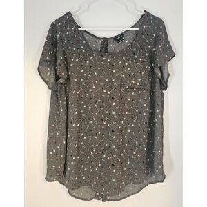 Torrid Arrow Print Blouse Short Sleeve‎ Scoop Neck Casual Top Size 0
